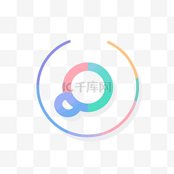 彩色徽标图片_带有彩色圆圈的优雅徽标 向量