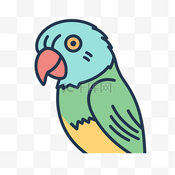 绿色鹦鹉图片_彩色绿色和黄色鹦鹉的手绘插图 