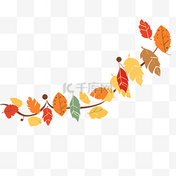 彩色墙壁图片_秋天的叶子花环剪贴画彩色的树叶
