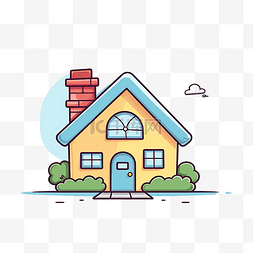 格窗图片_可愛的房子插圖