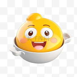 金丹和鸡蛋图片_可爱的 3d 平底锅煎鸡蛋插画