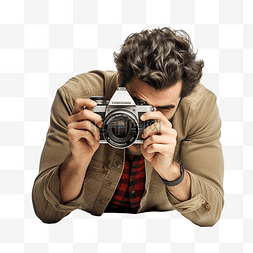 复古攝影图片_摄影师瞄准复古老式相机