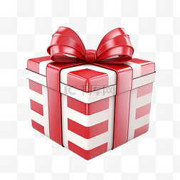 红色条纹盒子图片_红色条纹圣诞礼物的前视图