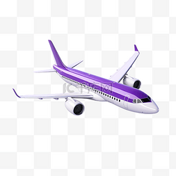 护照和签证图片_白色和紫色的飞机 3D 插图旅游概