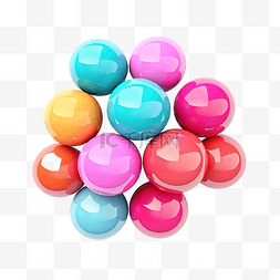 多角度 3D 形状球体与彩色现代糖