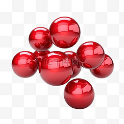 3d 渲染飞行红色球体球隔离