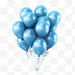 生日氣球派對图片_蓝色气球生日快乐背景