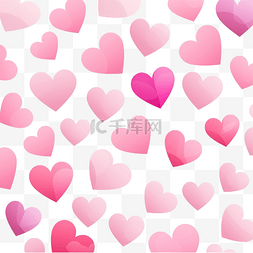 可爱的粉色心形块图案