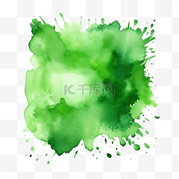 抽象的水彩画图片_绿色水彩画