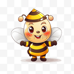 熊蜂图片_可爱的卡通吉祥物人物蜜蜂圣诞老