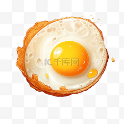 阳手绘图片_阳光面朝上的鸡蛋插画