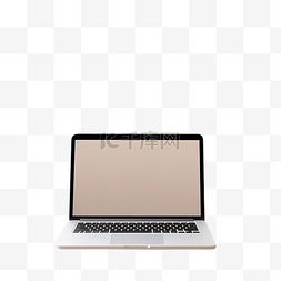 带白色空白屏幕模型的笔记本电脑
