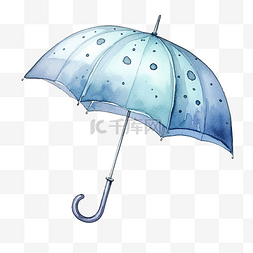 水彩雨伞天气