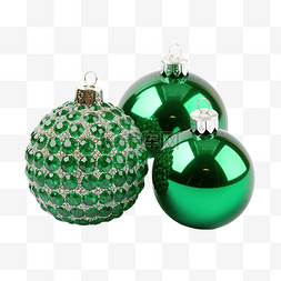 绿色玻璃水钻圣诞球装饰圣诞树的