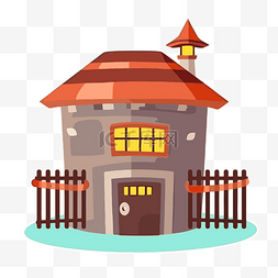 监狱剪贴画卡通带栅栏的小房子 