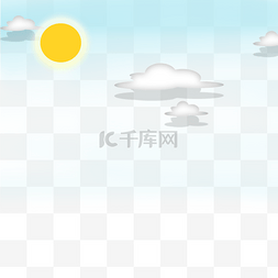 云朵卡通透明图片_太阳白云蓝天装饰