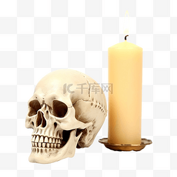 幽灵的威胁图片_万圣节头骨和蜡烛