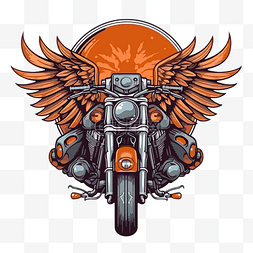 哈雷戴维森标志图片_哈雷戴维森翼剪贴画老式摩托车与