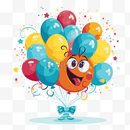 气球可爱卡通图片_生日氣球