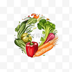 抽象纸素材图片_蔬菜和非蔬菜符号