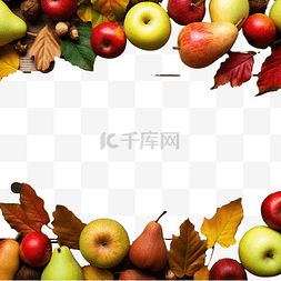 木板和叶图片_苹果的秋天边框