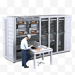 数据中心服务器图片_在服务器机房工作的技术人员服务
