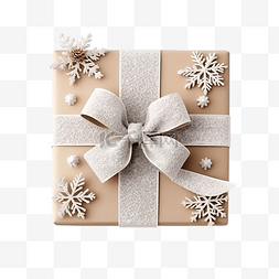 礼盒礼盒k图片_用冷杉树枝和木雪花装饰的圣诞礼