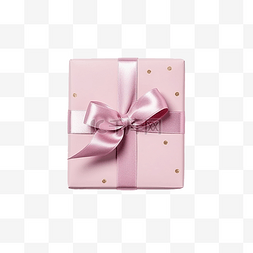 用粉红色丝带包裹的小礼物的特写