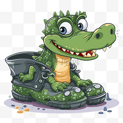 crocs 剪贴画 可爱的鳄鱼 向量