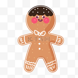 姜饼插画图片_圣诞节可爱巧克力饼干
