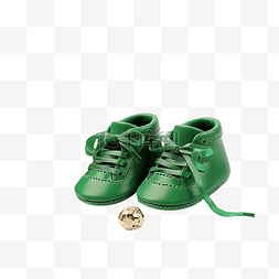 舒适鞋图片_圣诞节新生儿的绿色靴子，配有蜡