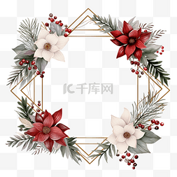 圣诞矩形框图片_与几何的圣诞节收藏框架