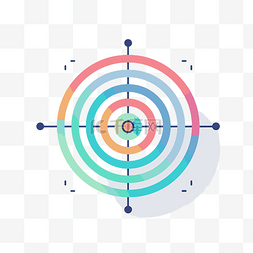 彩色目标目标图标说明距离矢量图