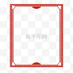 精致装饰图案图片_边框红色复古简约线条花纹边框装