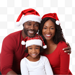 圣诞节那天，棕色皮肤的幸福家庭