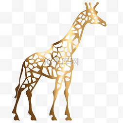 金色金属长颈鹿图案