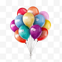 彩色丝带气球图片_气球生日派对