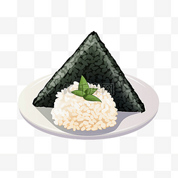 饭团日本食品米三角与海藻饭团饭