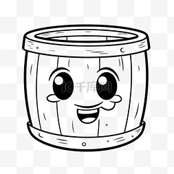 存件图片_一个木桶的可爱卡通形象，它是微