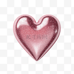情人节玫瑰金图片_闪亮的粉色心形，带有银色闪光