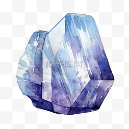 水晶萤石水彩插图