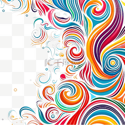 彩色漩涡图片_cinco de Mayo 线条艺术图案，用于复