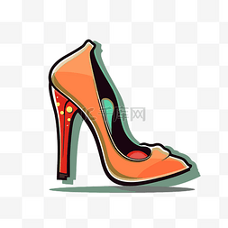 橙色的鞋子可以使用平面样式绘制