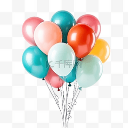 节日气球礼物图片_彩色气球庆祝节日概念