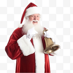钟可爱图标图片_快乐的圣诞老人与响铃
