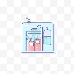 容器的水图片_含有产品和水的医疗容器图标 向