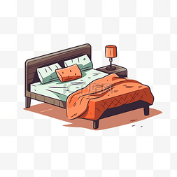 橙色盖子图片_簡單的床 向量