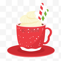 红色咖啡杯咖啡杯图片_红色马克杯冰淇淋甜品