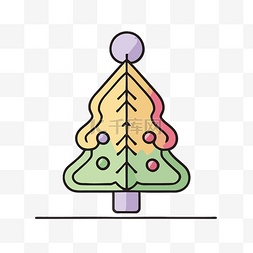 圣诞树与彩色装饰品 向量