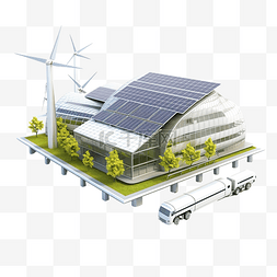3d 插图基础设施可再生能源